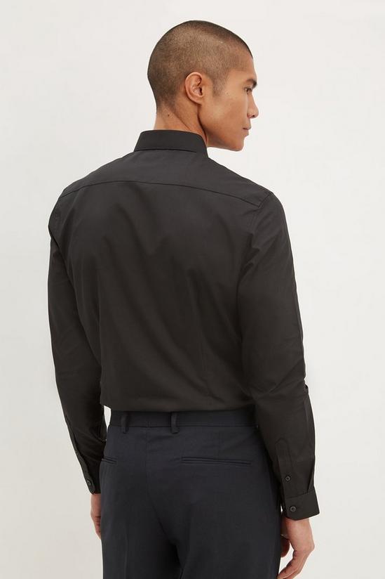 Burton Black Slim Fit Long Sleeve Easy Iron Shirt 3