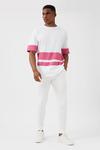Burton White Block Pink Stripe Oversized T-shirt thumbnail 2