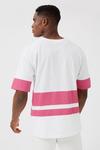 Burton White Block Pink Stripe Oversized T-shirt thumbnail 3