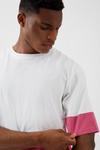 Burton White Block Pink Stripe Oversized T-shirt thumbnail 4