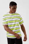 Burton White And Yellow Horizontal Stripe T- Shirt thumbnail 1
