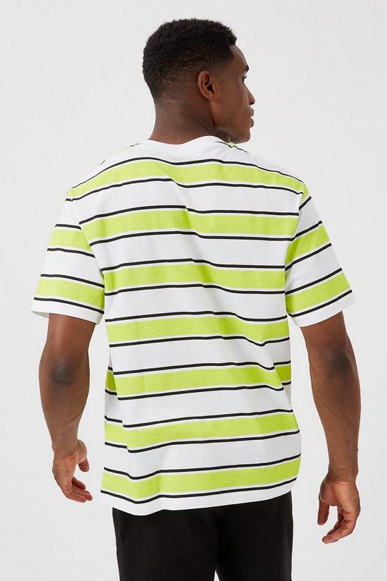 Burton White And Yellow Horizontal Stripe T- Shirt 3