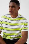 Burton White And Yellow Horizontal Stripe T- Shirt thumbnail 4