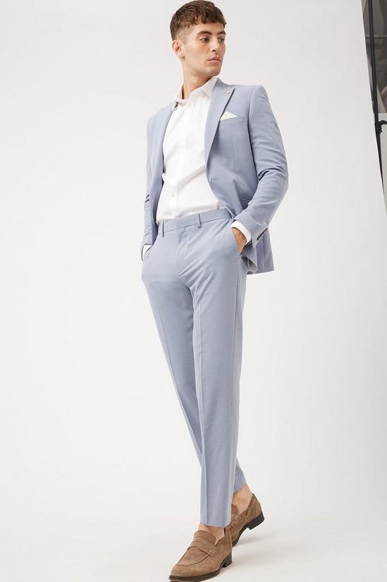 Burton Blue Basketweave Slim Fit Suit Trouser 2