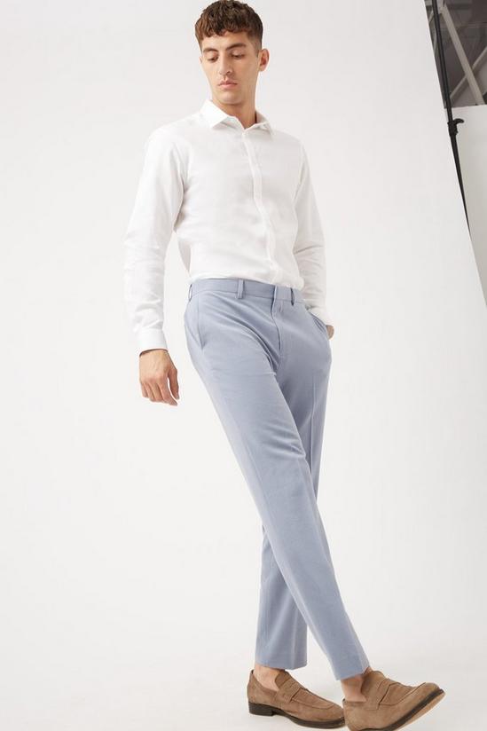 Burton Blue Basketweave Slim Fit Suit Trouser 4