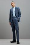 Burton Slim Fit Blue Fine Multi Check Suit Trousers thumbnail 2