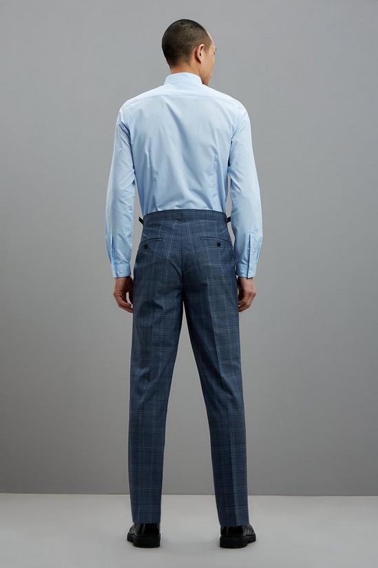 Burton Slim Fit Blue Fine Multi Check Suit Trousers 3