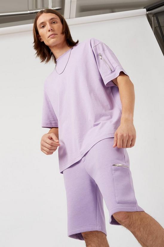 Burton Relaxed Fit Lilac Arm Zip Pocket T-shirt 1