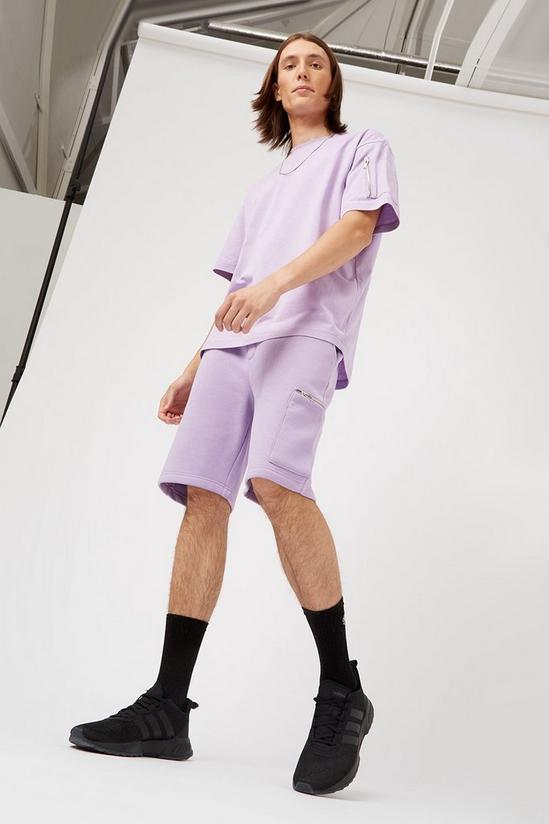 Burton Relaxed Fit Lilac Arm Zip Pocket T-shirt 2