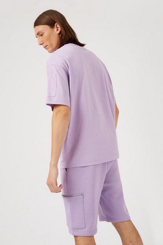 Burton Relaxed Fit Lilac Arm Zip Pocket T-shirt 3