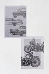 Burton Wall Art Two Pack Car And Motorbike A4 thumbnail 1