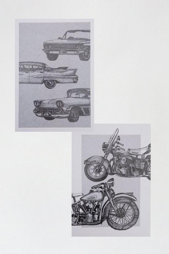 Burton Wall Art Two Pack Car And Motorbike A4 1