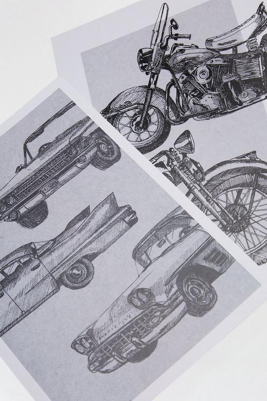 Burton Wall Art Two Pack Car And Motorbike A4 2
