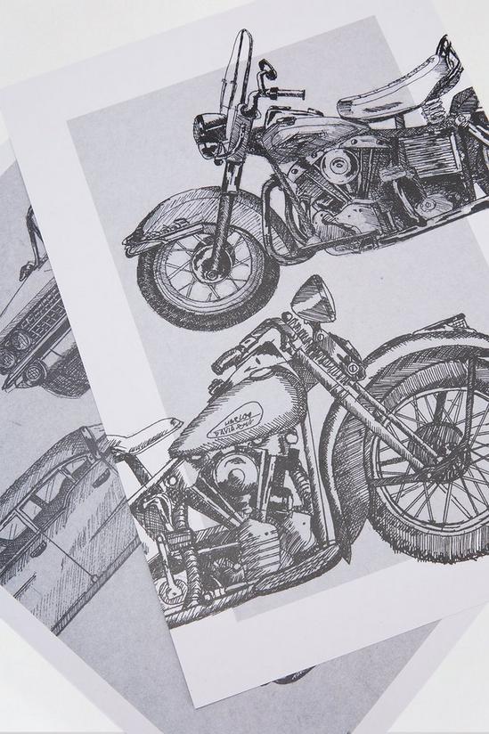 Burton Wall Art Two Pack Car And Motorbike A4 3