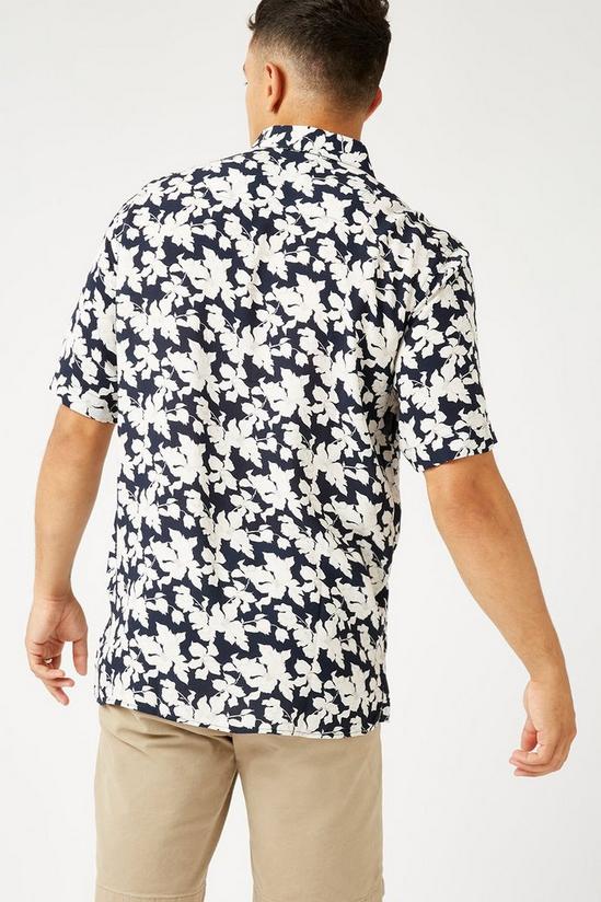 Burton Navy Floral Print Shirt 3