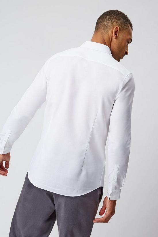 Burton White Skinny Fit Dobby Textured Shirt 3