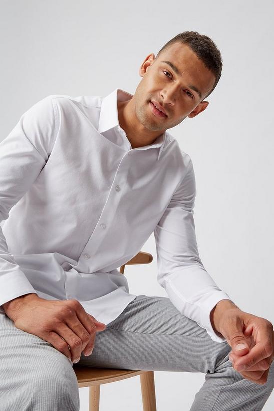 Burton Slim Fit White Textured Shirt 4