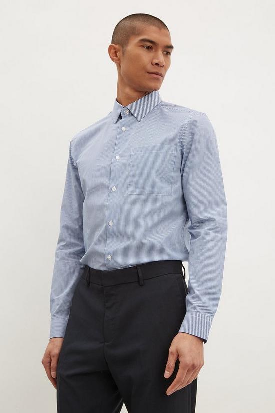 Burton Slim Fit Blue Striped Shirt 1