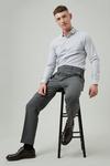 Burton Regular Fit Grey Smart Trousers thumbnail 4