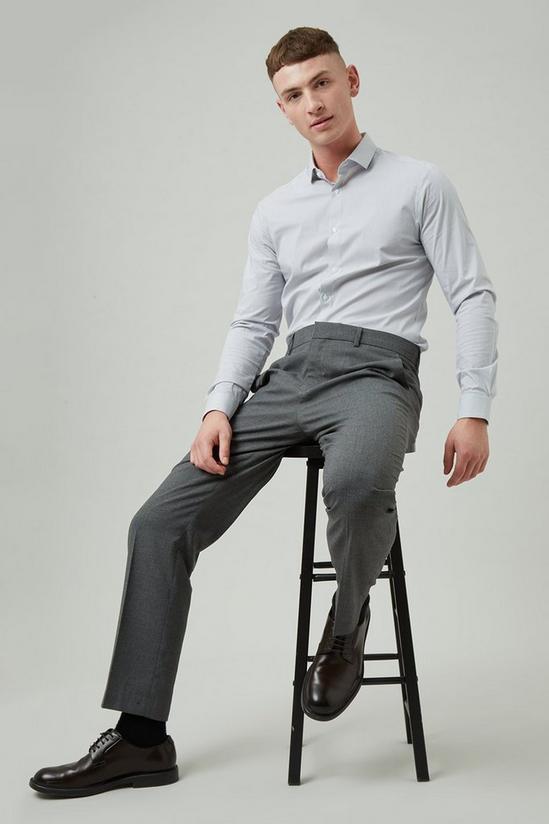 Burton Regular Fit Grey Smart Trousers 4