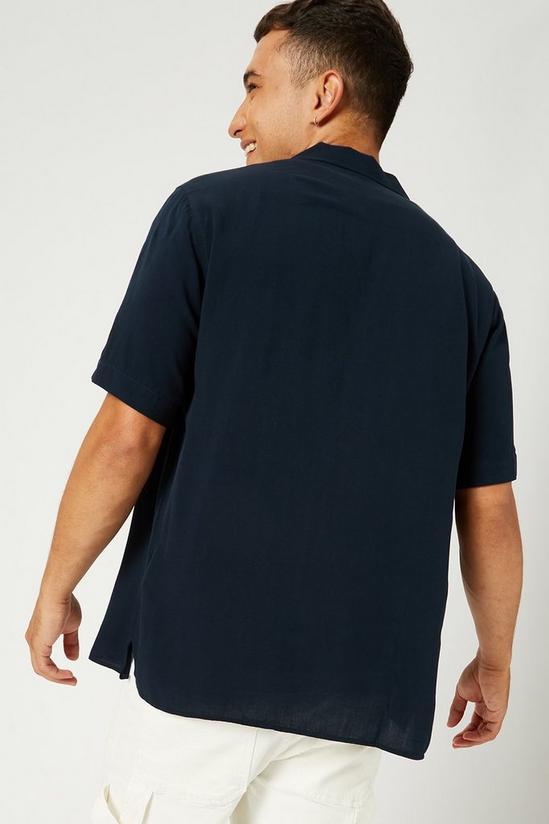 Burton Navy Revere Shirt With Sleeve Stripe 3