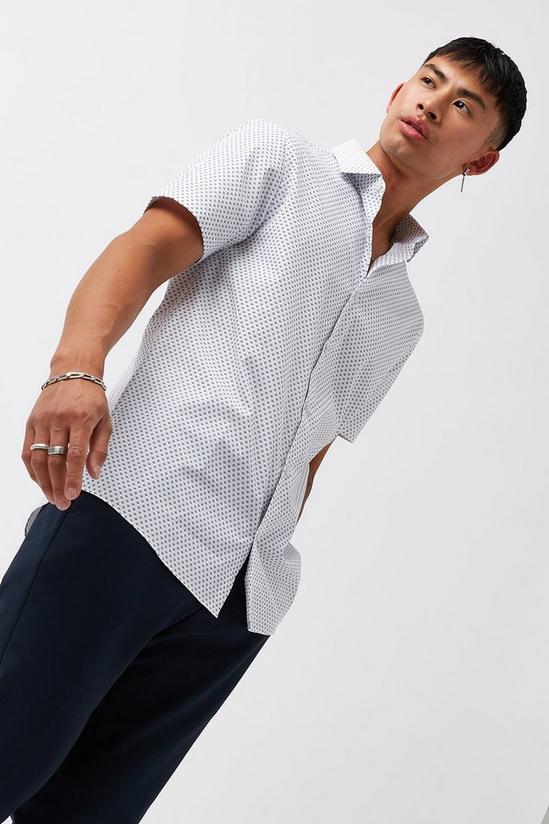 Burton Short Sleeve Tailored Fit White Geo Shirt 1