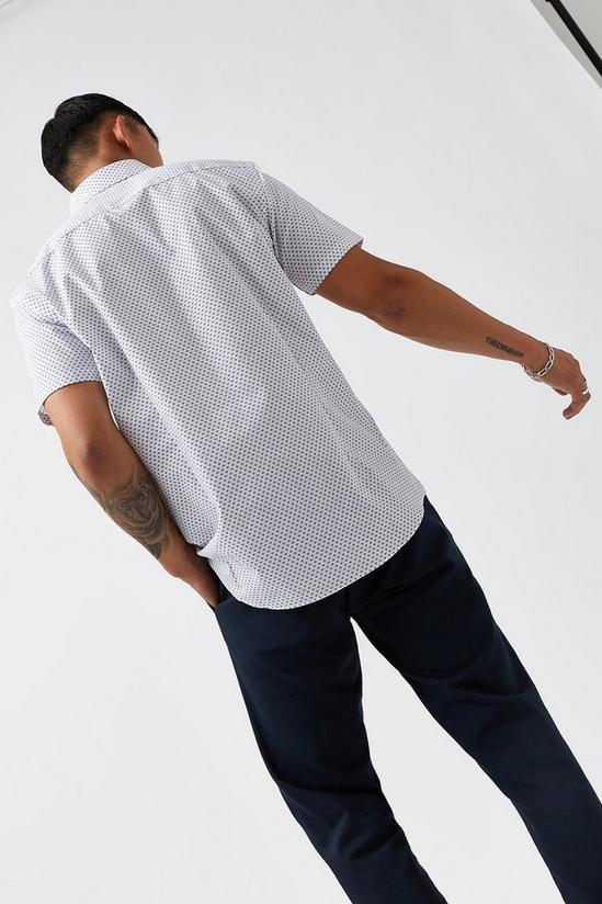 Burton Short Sleeve Tailored Fit White Geo Shirt 3