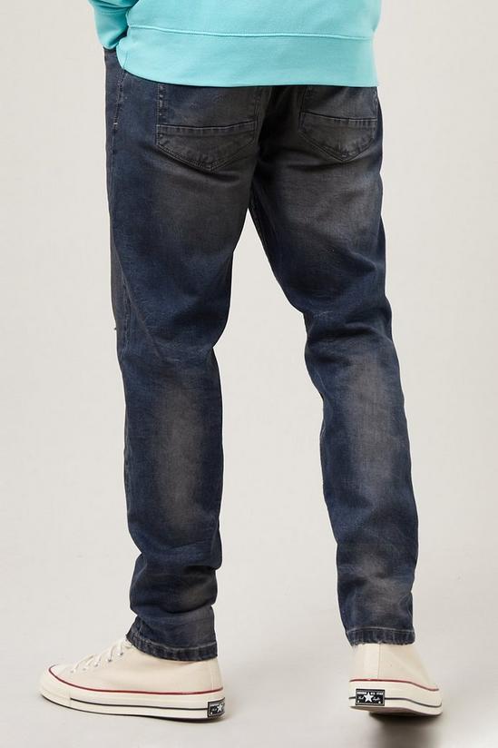 Burton Tapered Mid Blue Knee Rip Jeans 3