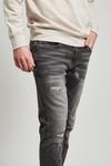 Burton Slim Dark Grey Wash Repair Rip Jeans thumbnail 4