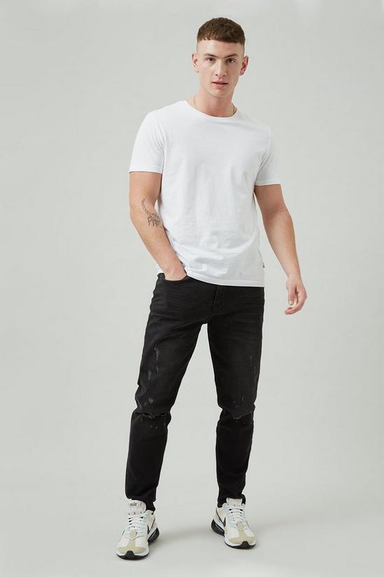 Burton Tapered Washed Black Thigh Rip Jeans 2