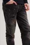 Burton Tapered Washed Grey Ripped Jeans thumbnail 4