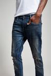 Burton Super Skinny Mid Blue Knee Rip Jeans thumbnail 4