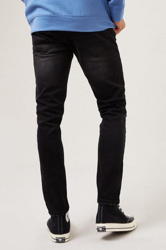 Burton Skinny Washed Black Thigh Rip Jeans 3