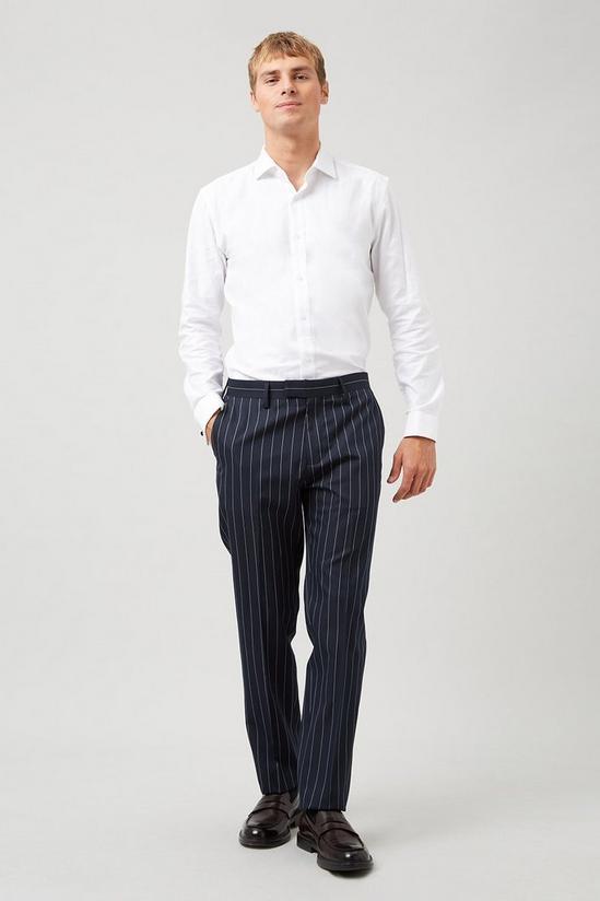Burton Tapered Fit Navy Pinstripe Suit Trouser 1
