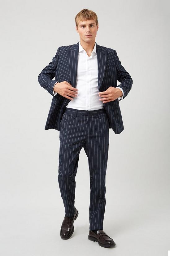 Burton Tapered Fit Navy Pinstripe Suit Trouser 2