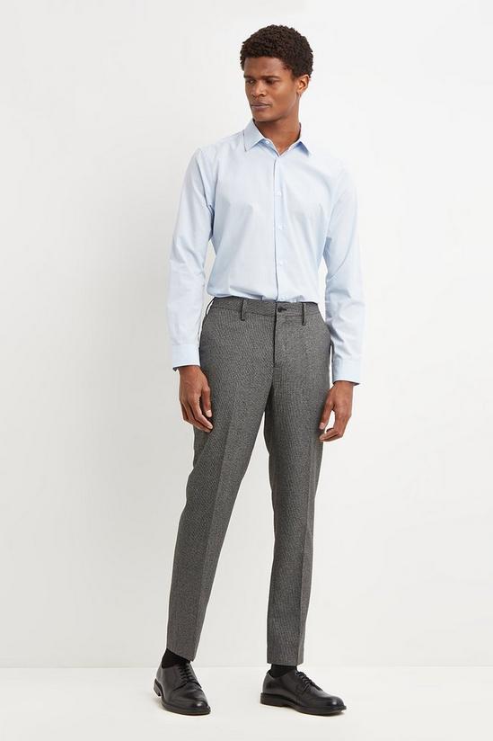 Burton Slim Fit Grey Twist Elasticated Suit Trouser 2