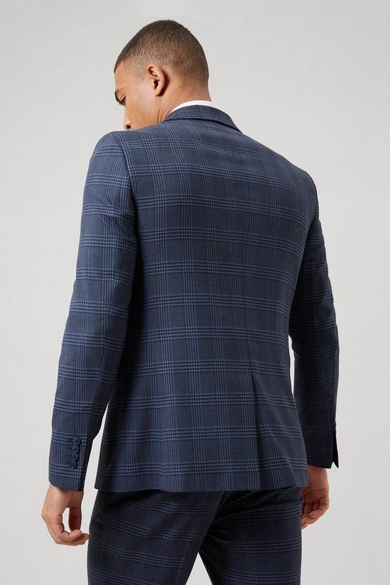 Burton Skinny Fit Blue Large Check Suit Jacket 3