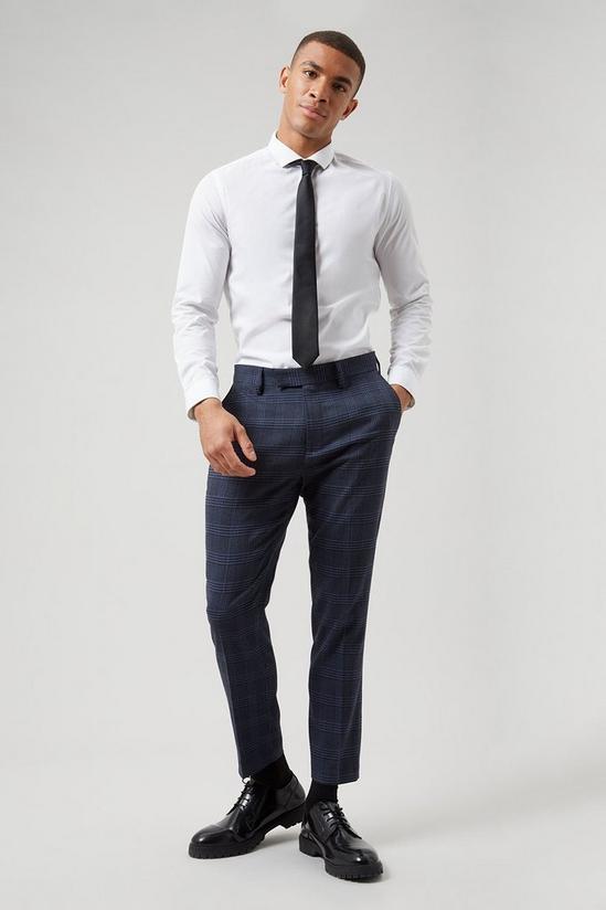 Burton Skinny Fit Blue Check Trouser 1