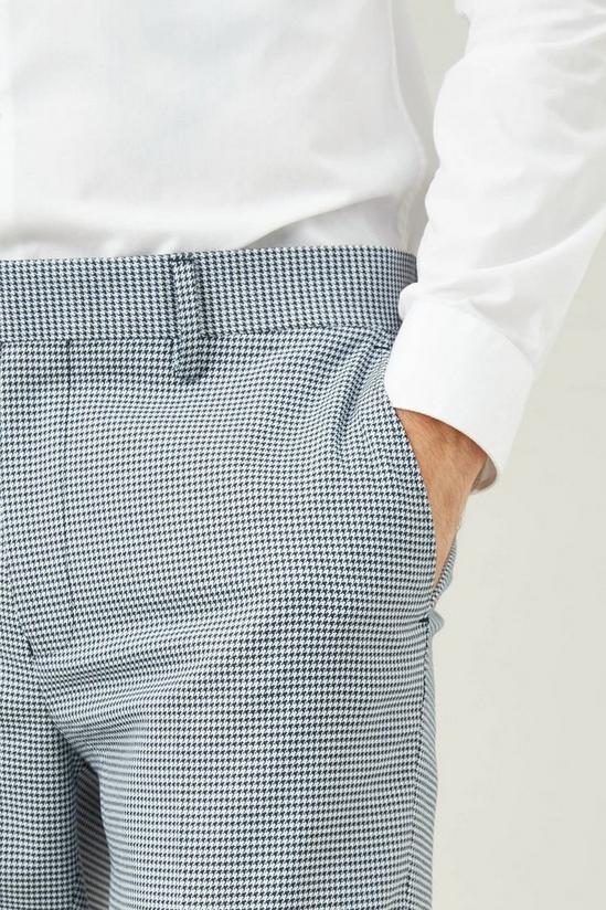 Burton Skinny Fit Navy And White Dogtooth Cropped Suit Trousers 4