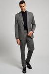 Burton Grey Pinstripe Slim Fit Suit Jacket thumbnail 2