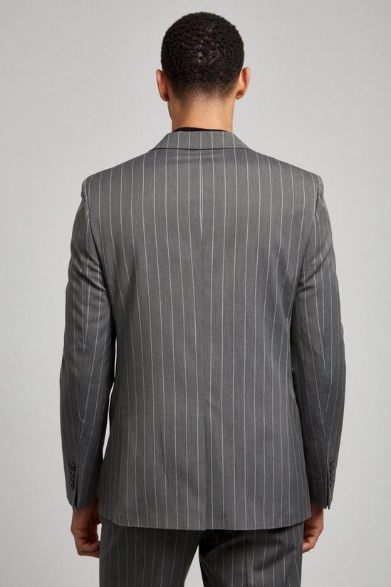 Burton Grey Pinstripe Slim Fit Suit Jacket 3
