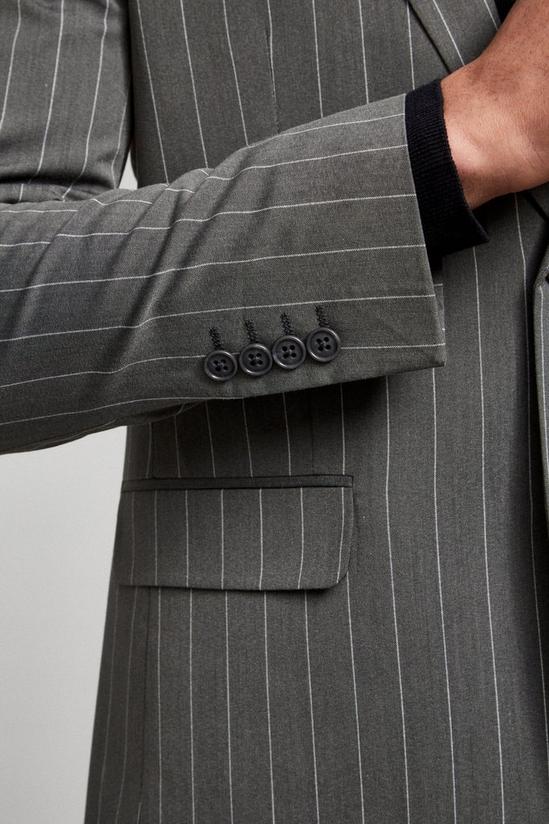 Burton Grey Pinstripe Slim Fit Suit Jacket 4