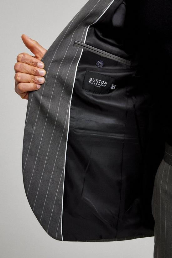 Burton Grey Pinstripe Slim Fit Suit Jacket 5