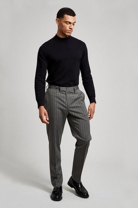 Burton Grey Pinstripe Slim Fit Suit Trouser 1