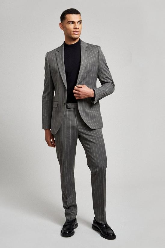Burton Grey Pinstripe Slim Fit Suit Trouser 2