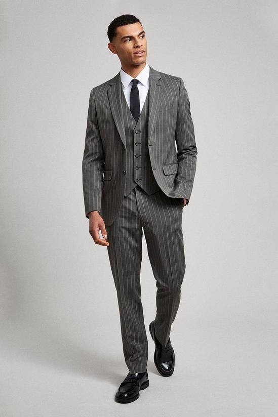Burton Grey Pinstripe Slim Fit Waistcoat 2