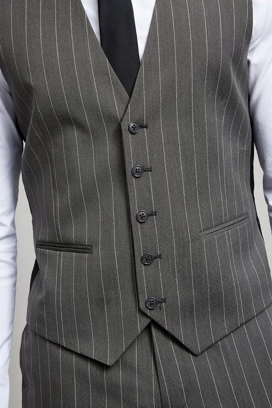 Burton Grey Pinstripe Slim Fit Waistcoat 4