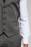 Burton Grey Pinstripe Slim Fit Waistcoat thumbnail 6