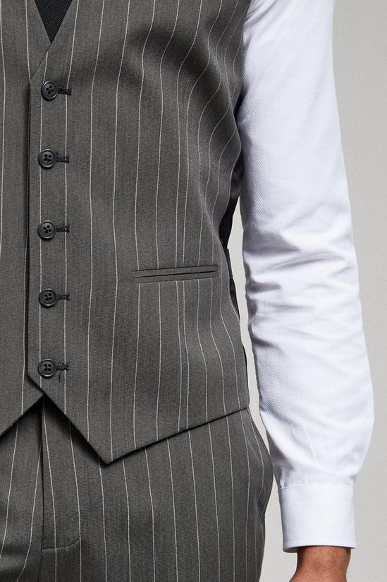 Burton Grey Pinstripe Slim Fit Waistcoat 6