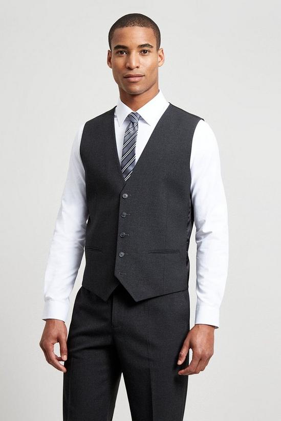 Burton Tailored Fit Charcoal Essential Waistcoat 1